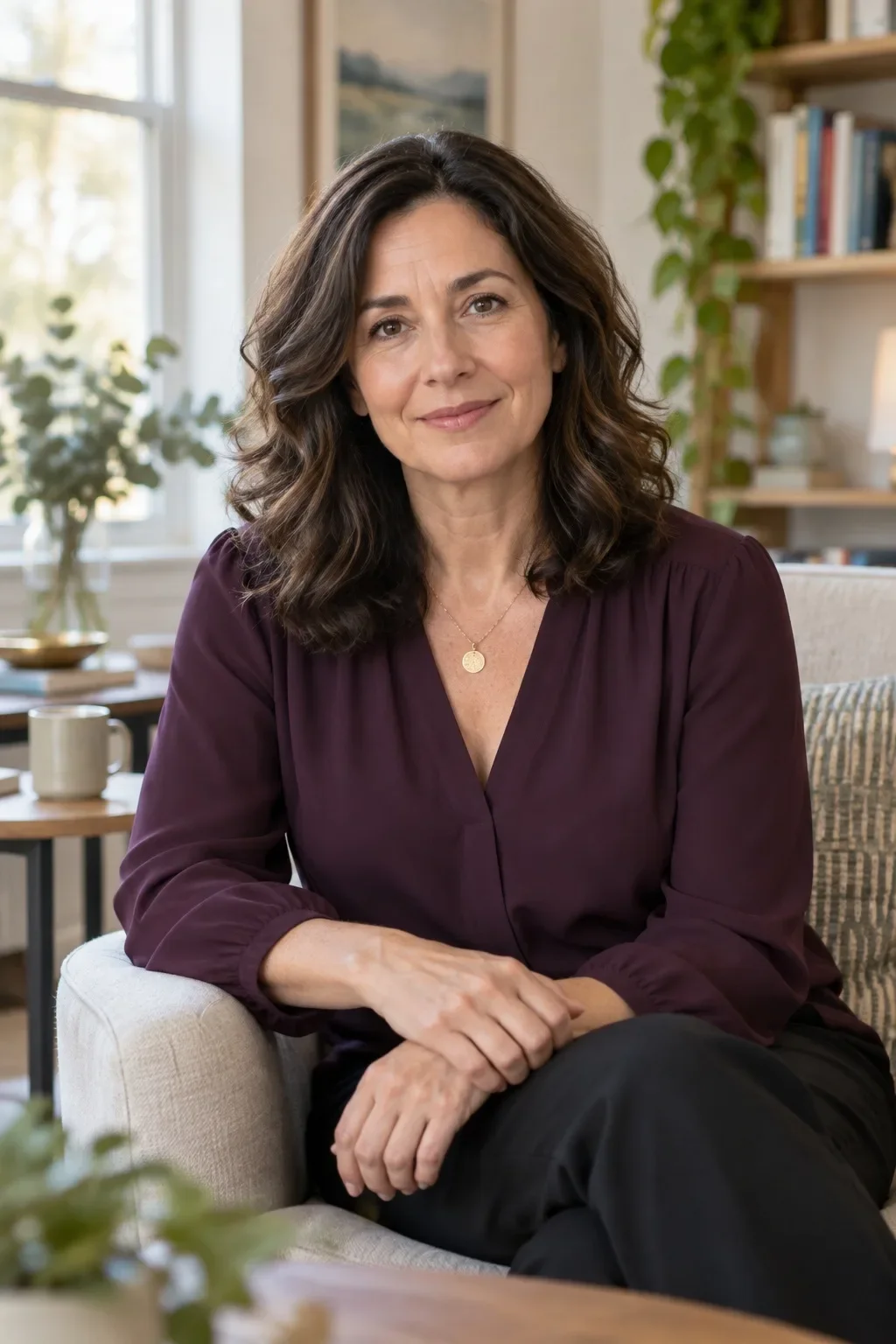 Illustrative fictional female psychiatrist