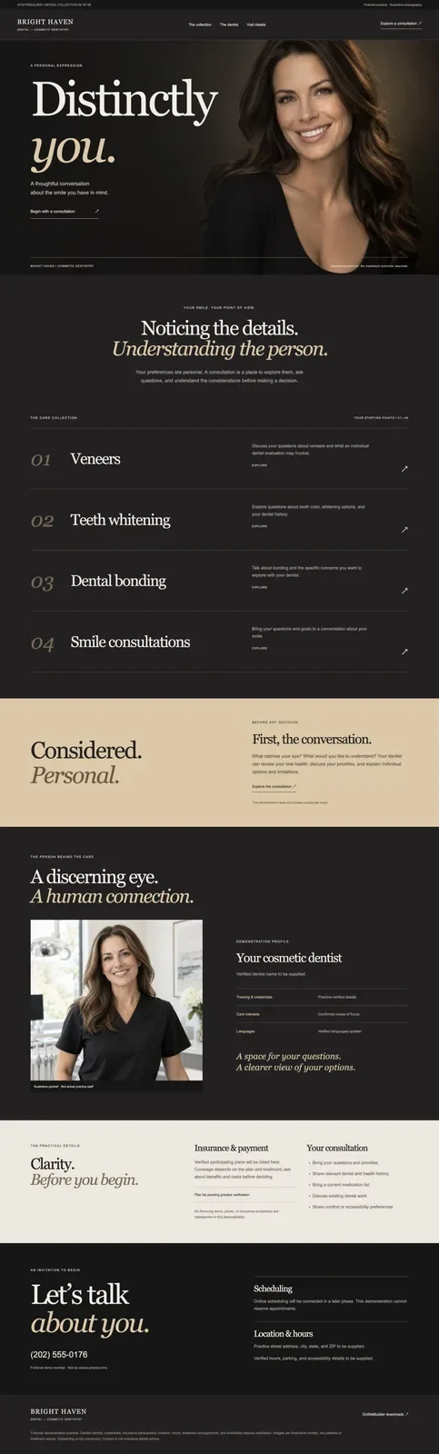 Bright Haven Dental — Cosmetic Dentistry homepage