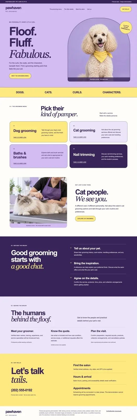 PawHaven Pet Grooming homepage